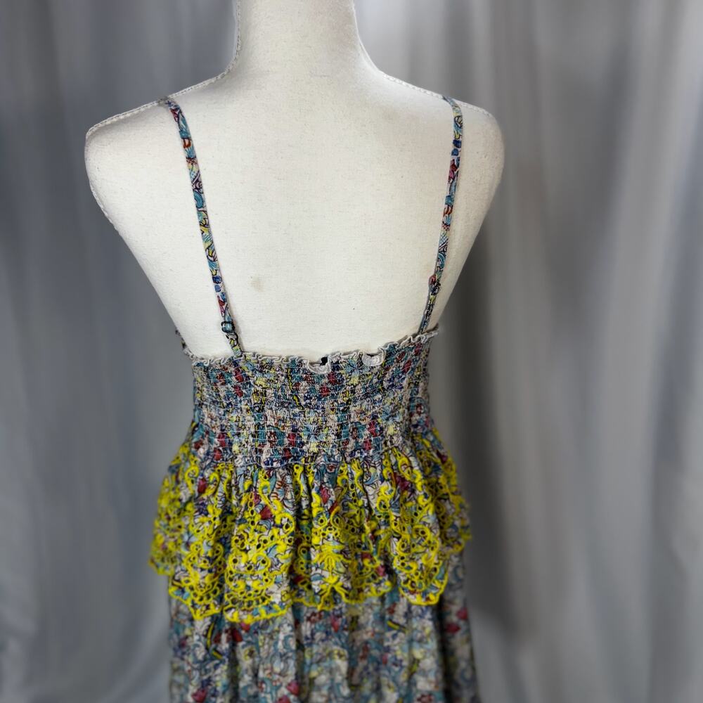 Anthropologie Barok Embroidered Floral Mini Dress Euro Summer Resort M Babydoll - Picture 14 of 16